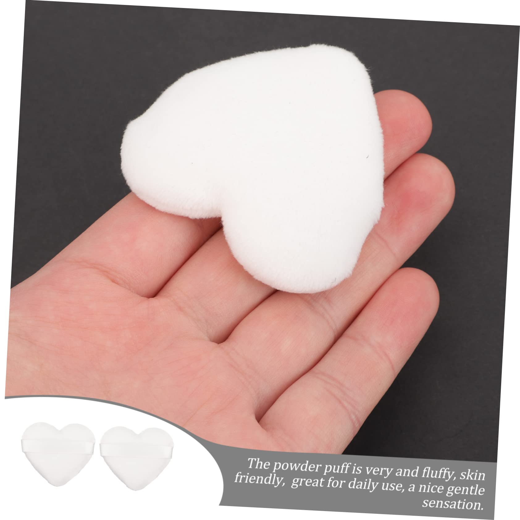 LIFKOME 8pcs Women's Makeup Heart Shaped Velour Powder Puff Lightweight Skin-friendly