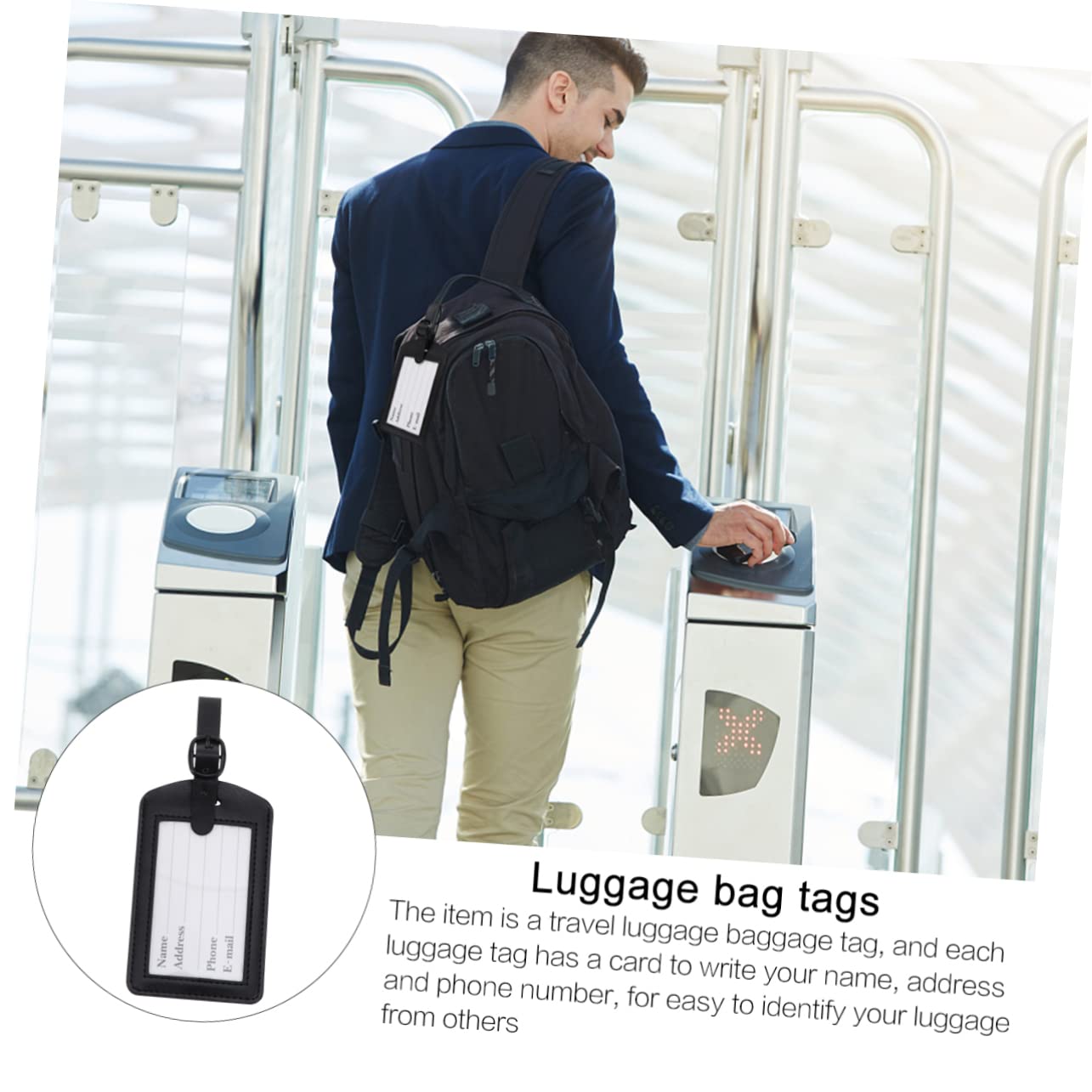 Healvian 2 Sätze Teiliges Pu Id Luggage Tag Praktische Strapazierfähige Kofferanhänger Für Reisetaschen Schultaschen 5 Stück * 2
