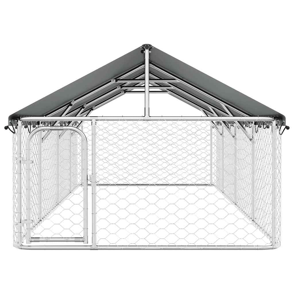 Recinto Per Cani Acciaio Zincato 400x200x150 cm Argento