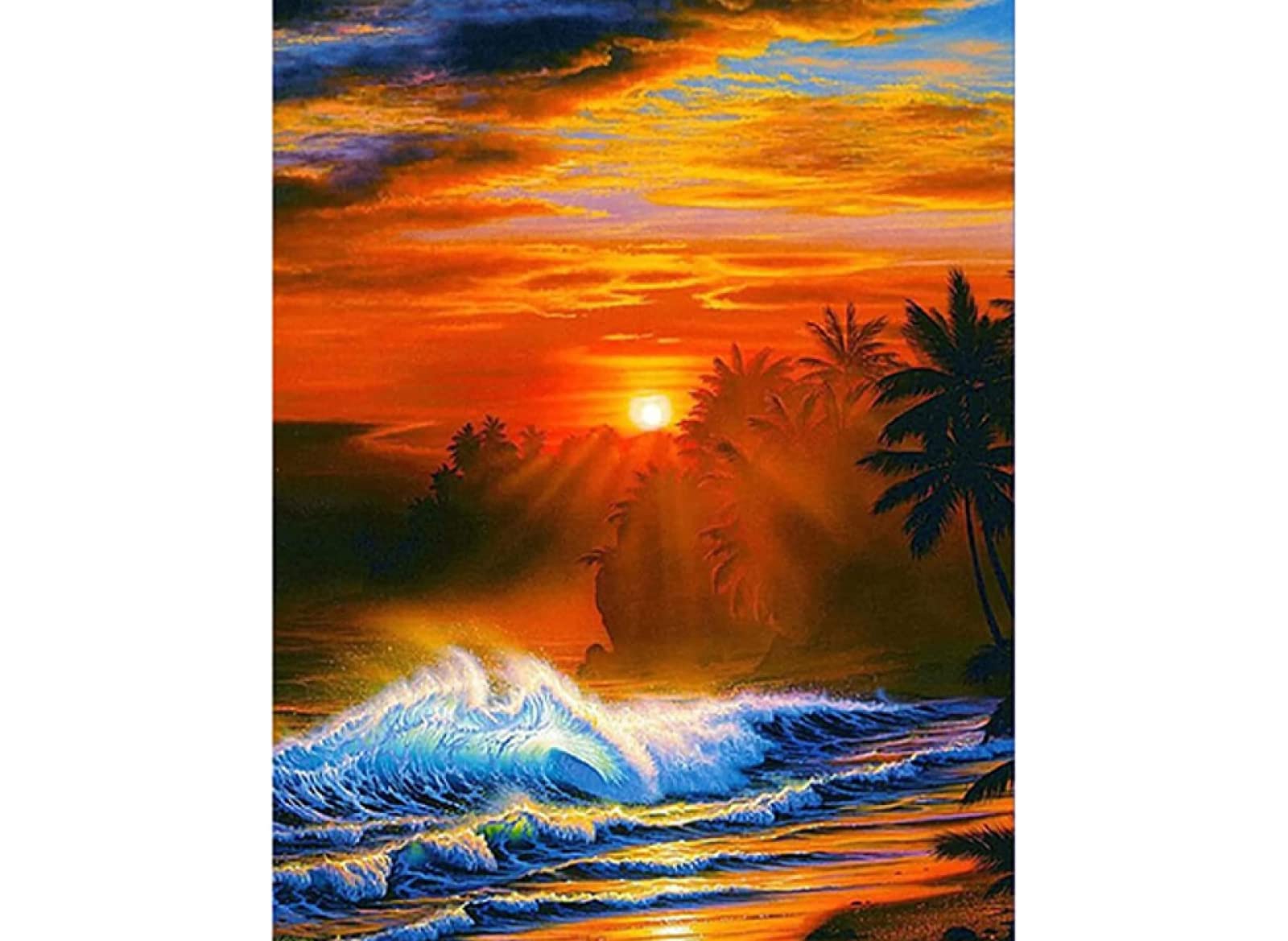 好久由craft JNNPY Stamped Cross Stitch Kits,Sunset Wave,Cross Stitch