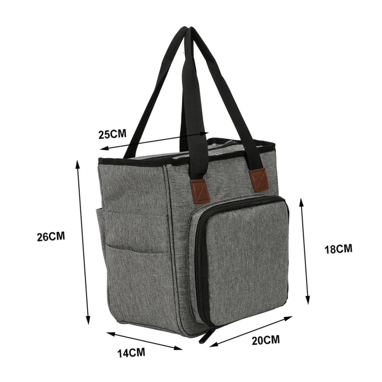Modische Aufbewahrungstasche Für Wollgarn in Großer Größe Grau Aus Stoff Mit Mehreren Fächern Schultertasche Für Strick- Und Häkelzubehör Zuhause Und Unterwegs