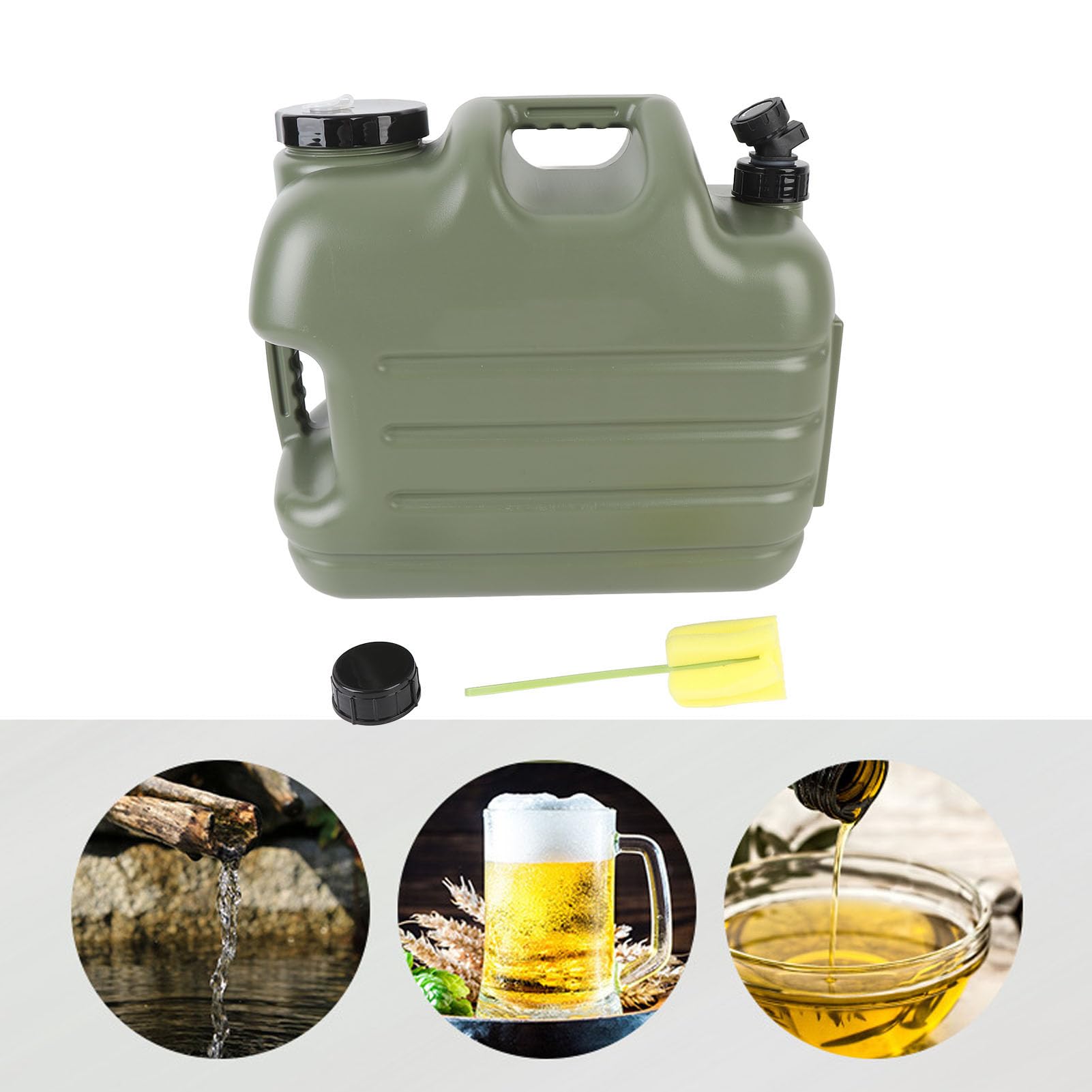 Camping-Wasserbehälter mit Zapfen, verdicktes PE, auslaufsicher, große Kapazität, Camping-Wasserspeicherkrug für Auto im Freien (25L)