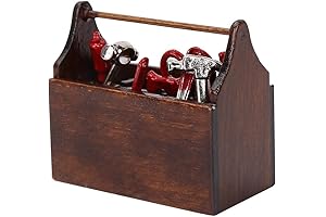 Eecoo Dollhouse Miniature Snap On Tool Box with 8PCS Metal Tool Set