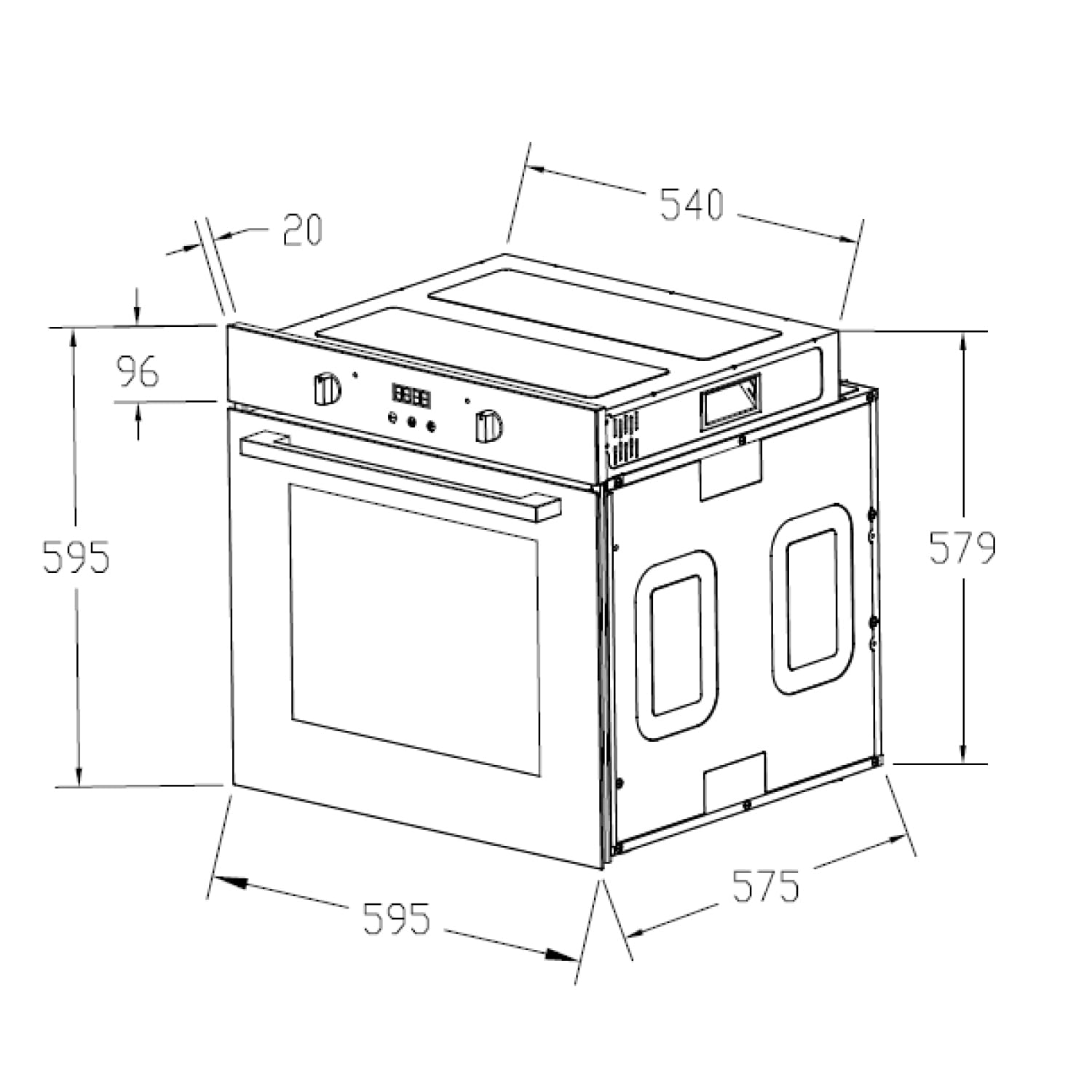 KKT KOLBE AirFryer horno empotrable de 60 cm negro con freidora de aire | diseño Full Black | independiente | 73 L | convección | función pizza | aire caliente | mandos giratorios | BO7005FB