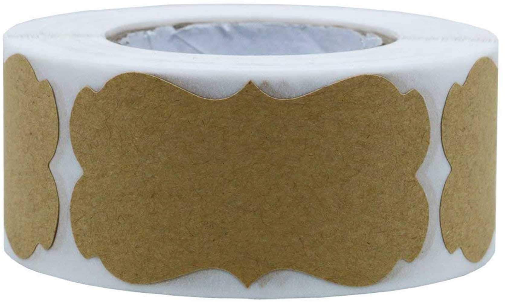 300Pcs Kraft Handmade Baking Sticker Label Handmade Adhesive Stickers Natural Kraft Christmas Holiday Present Stickers Labels Roll Decor 1.25 x 2.28 Inch