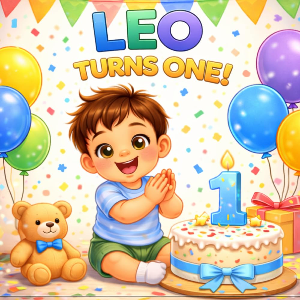 Leo Turns One!: A Personalized First Birthday Book (Three Hearts Personalized Baby Name Books (Leo))