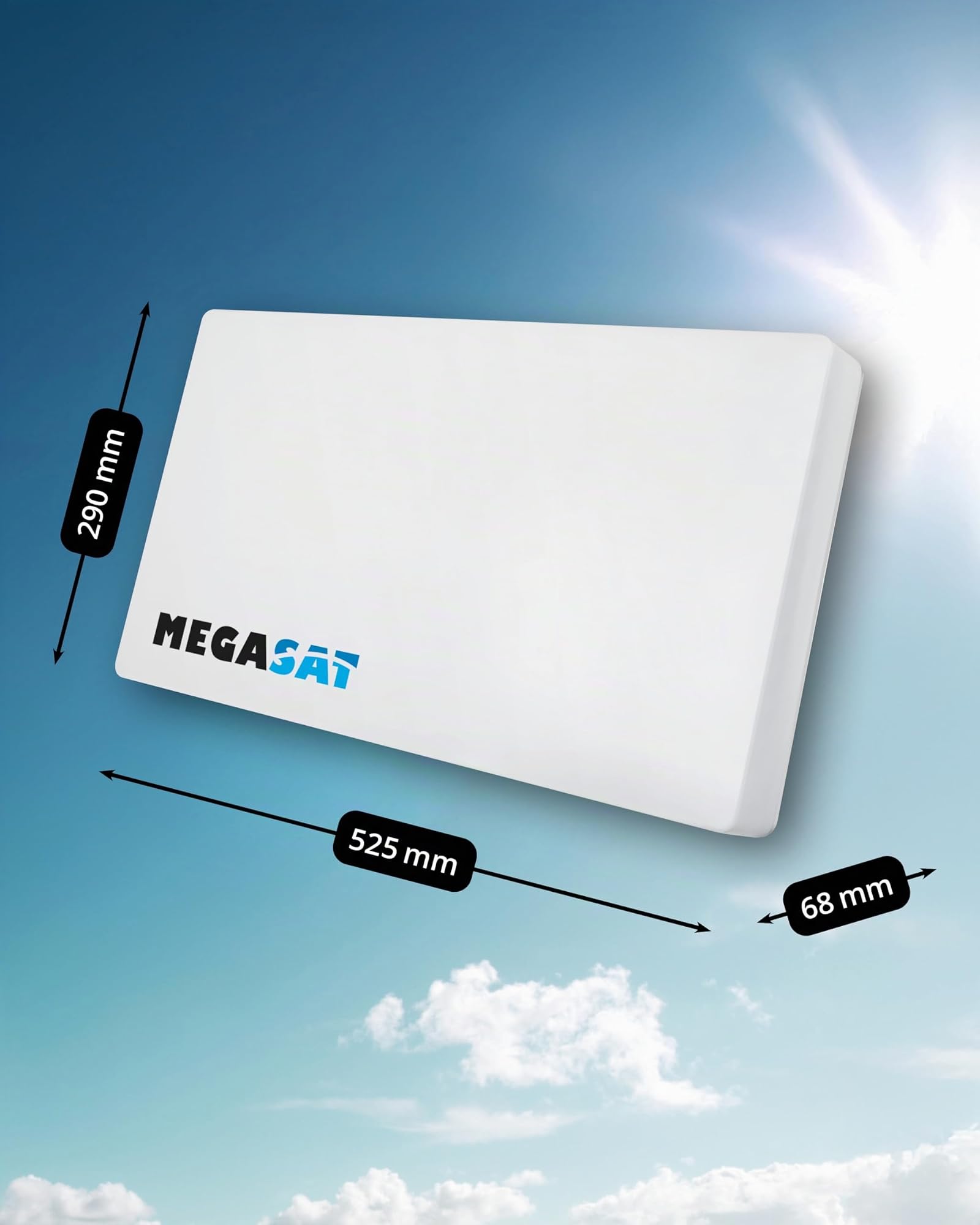 Megasat Antena Plana D1 Profi-Line – Antena satélite para 1 Usuario | LNB intercambiable, instalación en pared, mástil/balcón o ventana