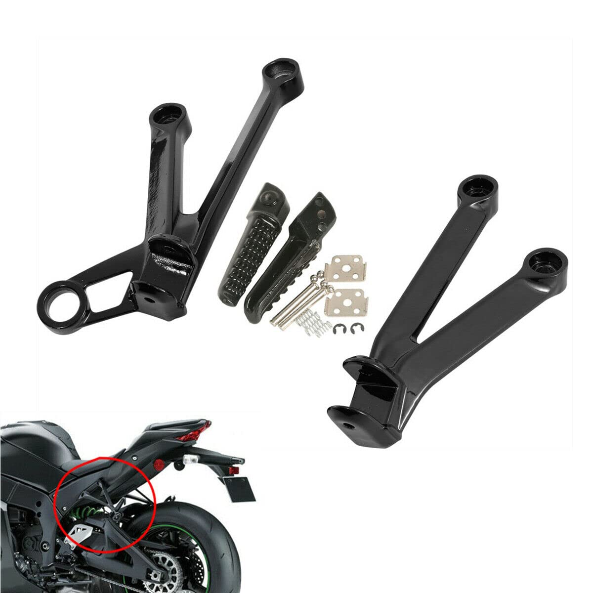 Jeu De Repose-pieds Arrière Pour Kawasaki Ninja ZX10R (2004-2005) - Neuf Sous Emballage