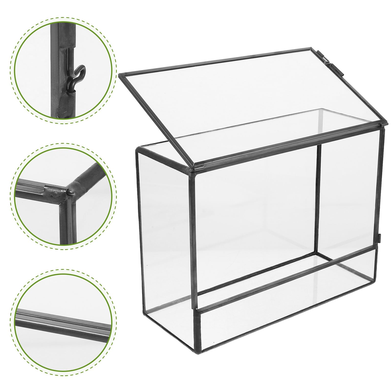 Ökologisches Glas Terrarium 145x80x195mm Mikro Landschafts Pflanzkasten Transparenter Tischpflanzenhalter für Wohnzimmer und Fensterbank