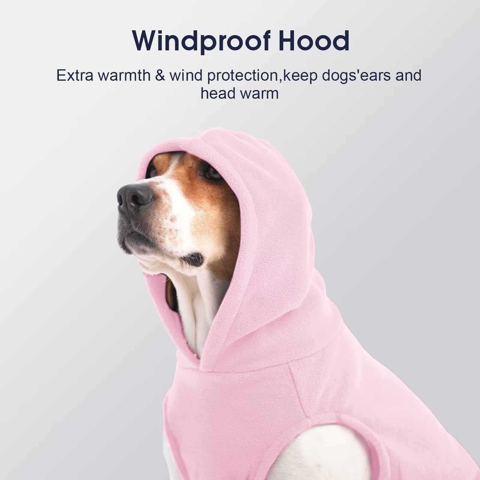IECOii Hoody Hund,Hunde Hoodie groß Hunde Ärmellose Hoodie Hundesweatshirt Baumwoll Hundepullover Jumper für Labrador,Golden Retriever,Hund Kapuzenpullover für Frühling,Herbst Winter,Rosa,3XL