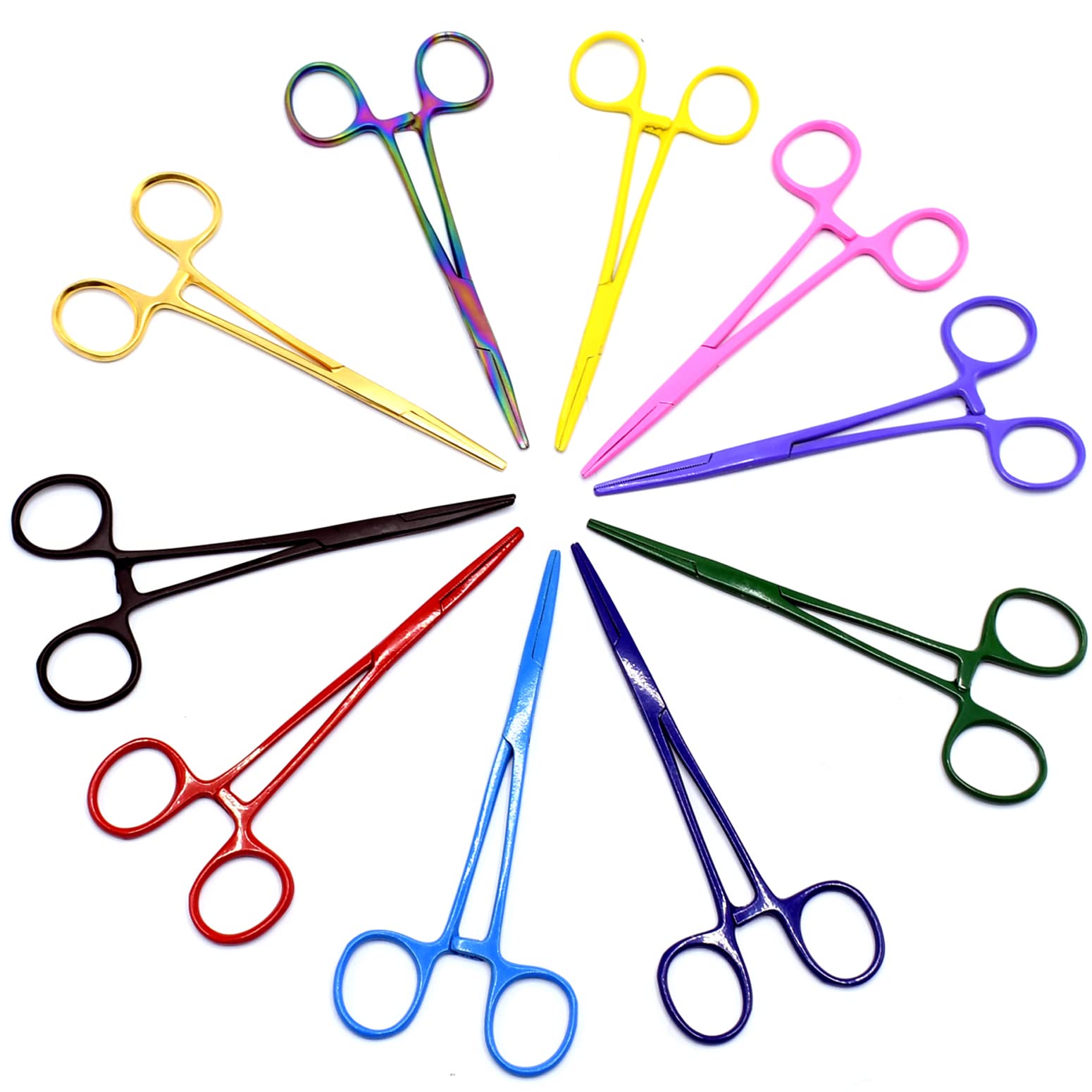 AAProTools 10 (Multiple) Colors Mosquito Locking Hemostat Forceps Straight 5