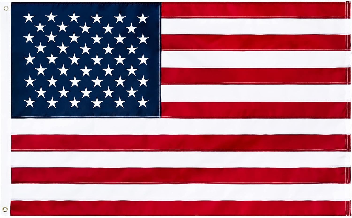 Amazon.com : American Flag 5x8 ft Outdoor Heavy Duty, Embroidered