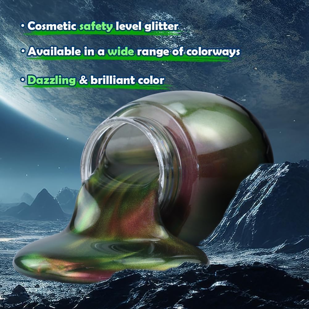 WATERELF Easter Eggs Galaxy Slime for Kids, Easter Basket Stuffers Fidget Sensory Artistic Therapy Slime Toys for Boys Girls Adults, Stress Relief Non-Sticky - 420ml 18oz one Can - Mercury-Green