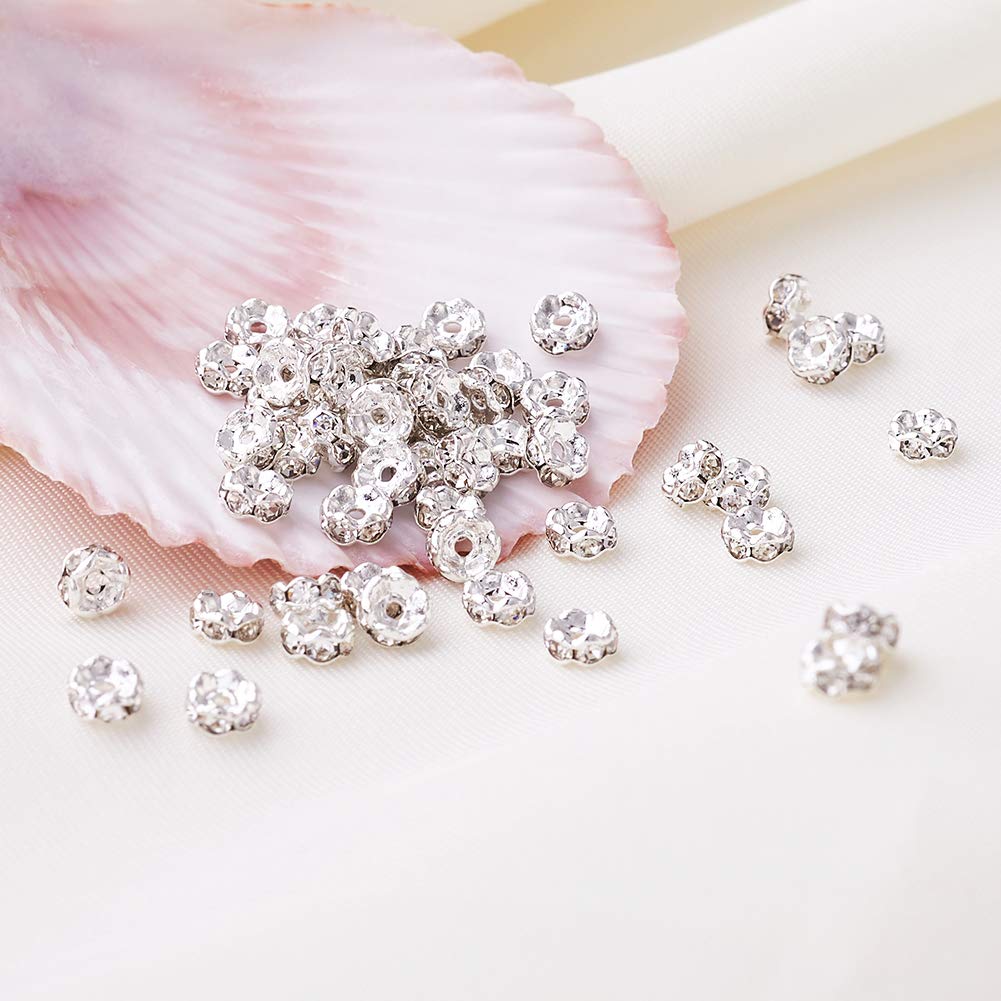 Perline Distanziali In Vetro Colorato Con Nucleo Argento – 50 Pezzi, Foro 5mm, Per Bracciali Europei E Catene