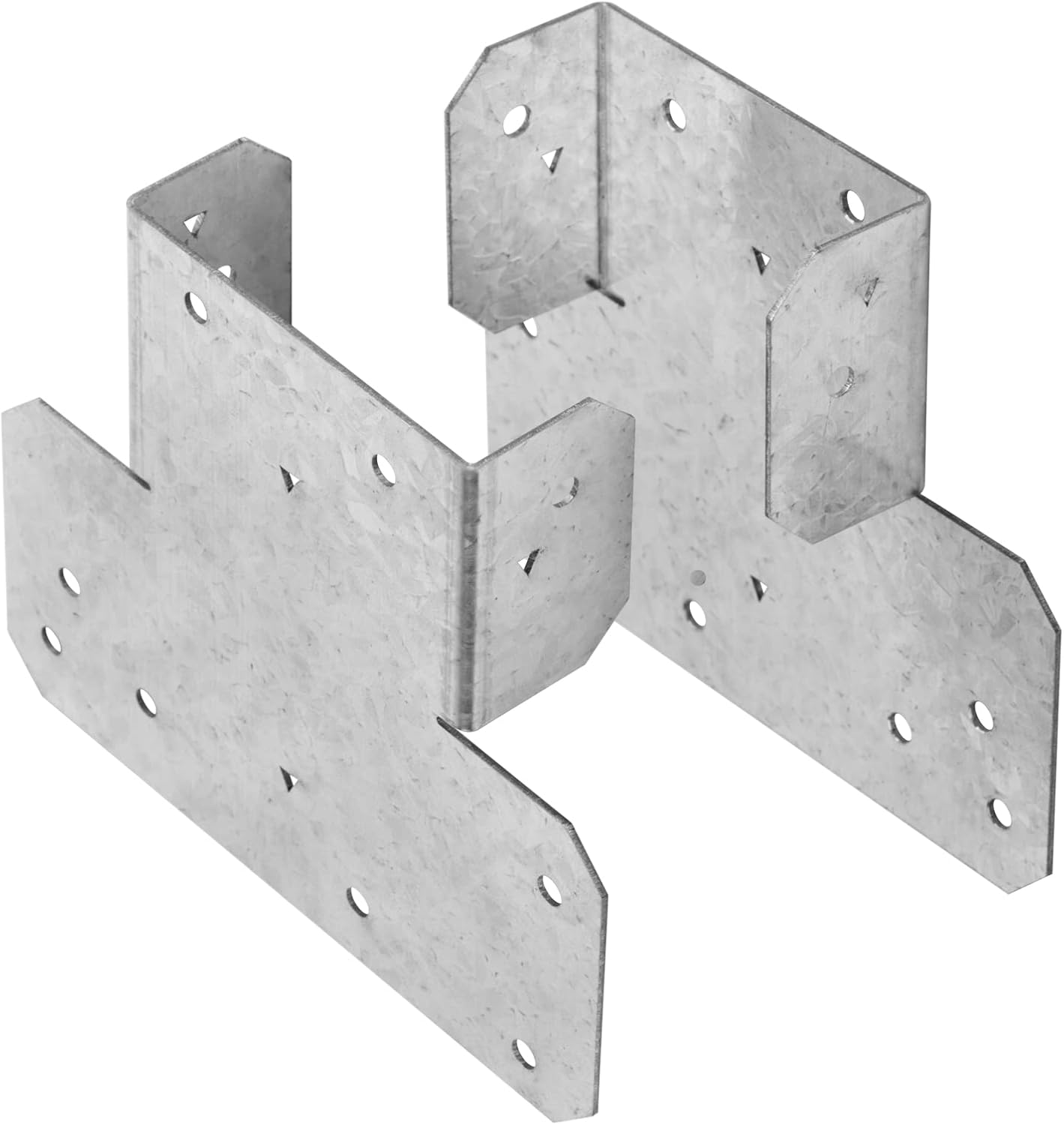 2 Pair T Shaped Post to Beam Connector Roof Tie Bracket