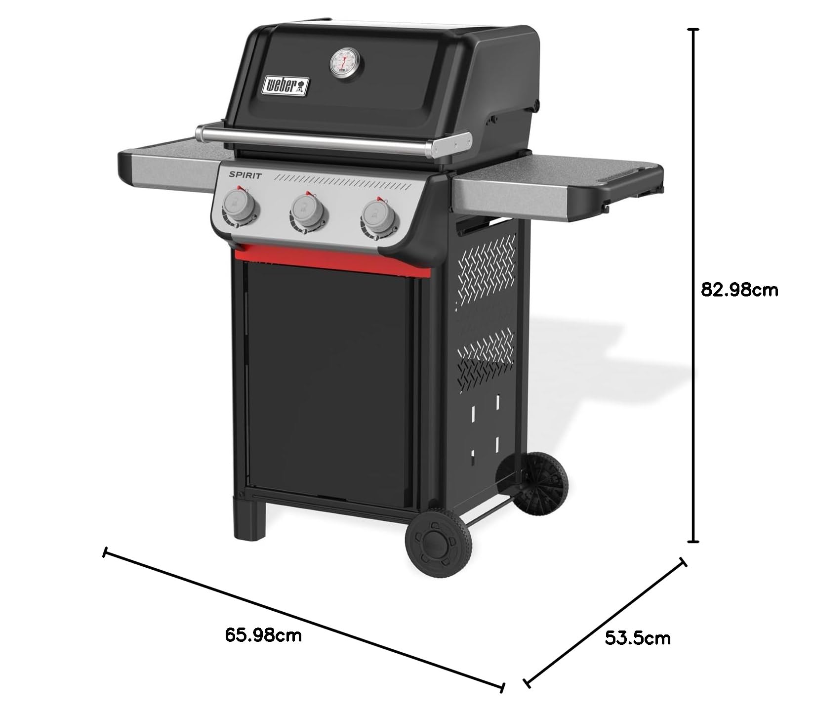 Weber Spirit E-310 Barbecue a Gas 3 Bruciatori, Accensione Snap-Jet, Griglia 51x46cm, Nero/Argento