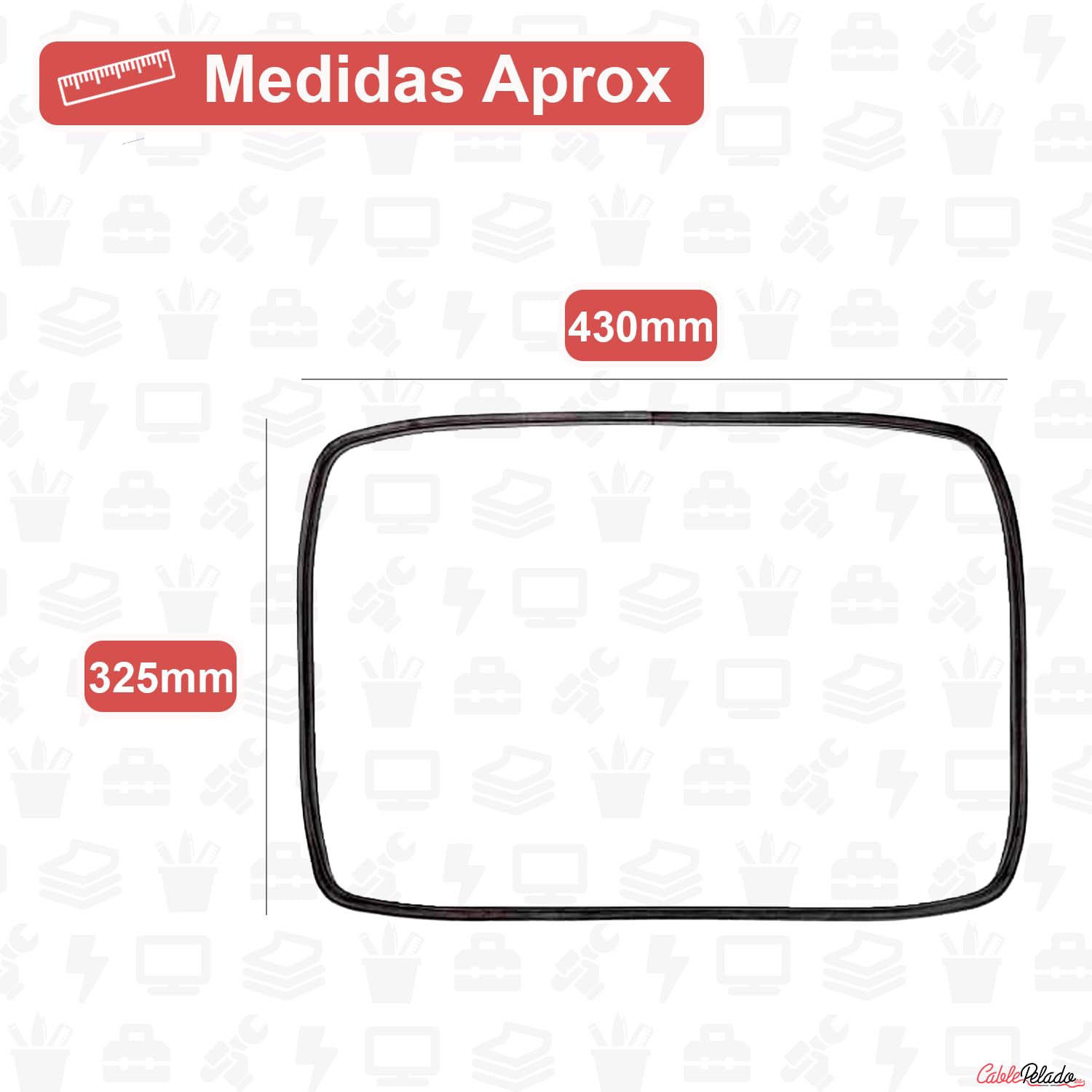 CABLEPELADO - Junta para Puerta de Horno Eléctrico 430 x 325 mm | Goma de Sellado de Silicona Térmica | Compatible con Balay, Bosch, Siemens, Neff y Constructa | Color Negro — view 2