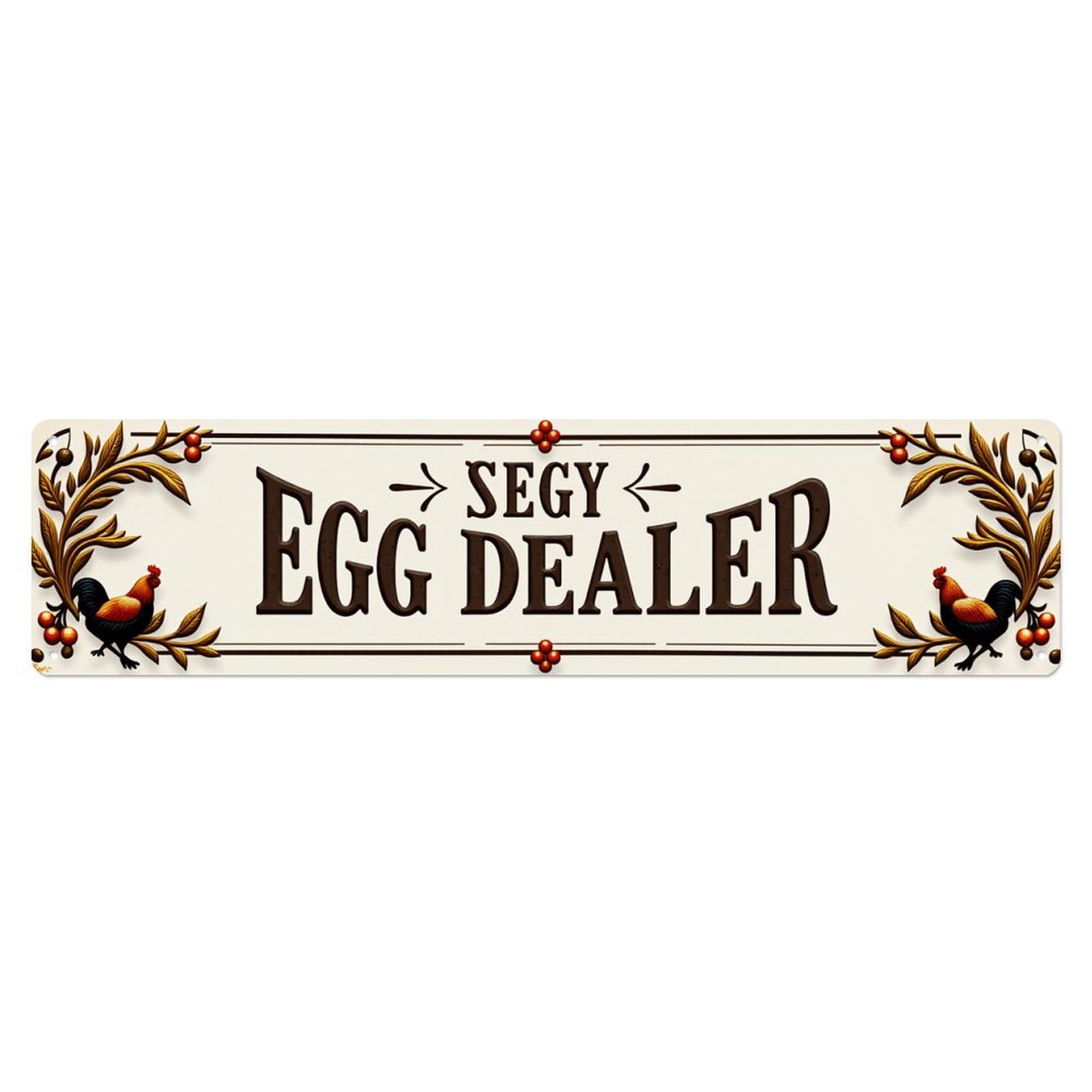 Egg Dealer Sign Pattern Tin Sign Vintage Metal Poster Retro Bar, Home, Man Cave, Kitchen, Laundry Room Wall Art Decor Gift 4x16 Inch