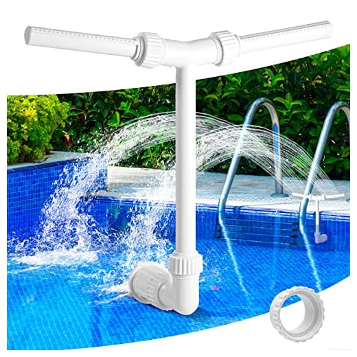 Dual Spray Pool Fountain for Above Ground Pools - Fun Cooling Pool Sprinkler Waterfall Pool Cooler Jet Water Fountains for Swimming Above Ground Pool Aerator Accessories for Above Pools Outdoor Decor