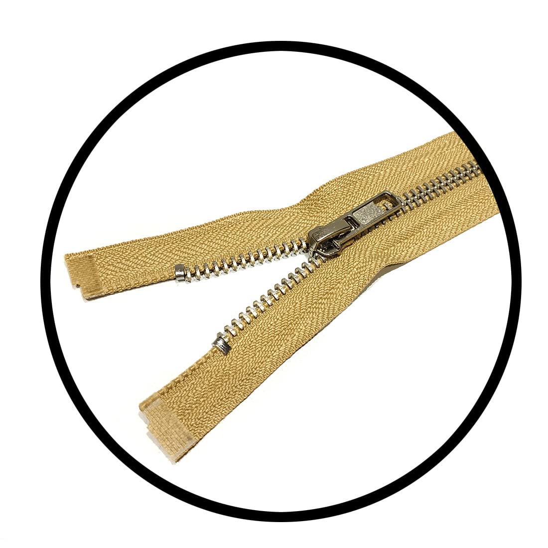2 Pieces/Open Metal Zippers, Available in Maya 5#, Sewing Zipper, Black, Blue, Gold, Silver, Measurements - Image 2