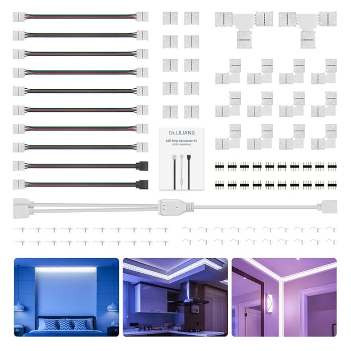 Buy DR.LILIANG 4Pin RGB LED Light Strip Connectors Kit, LED Strip Connector Adapter for 5050