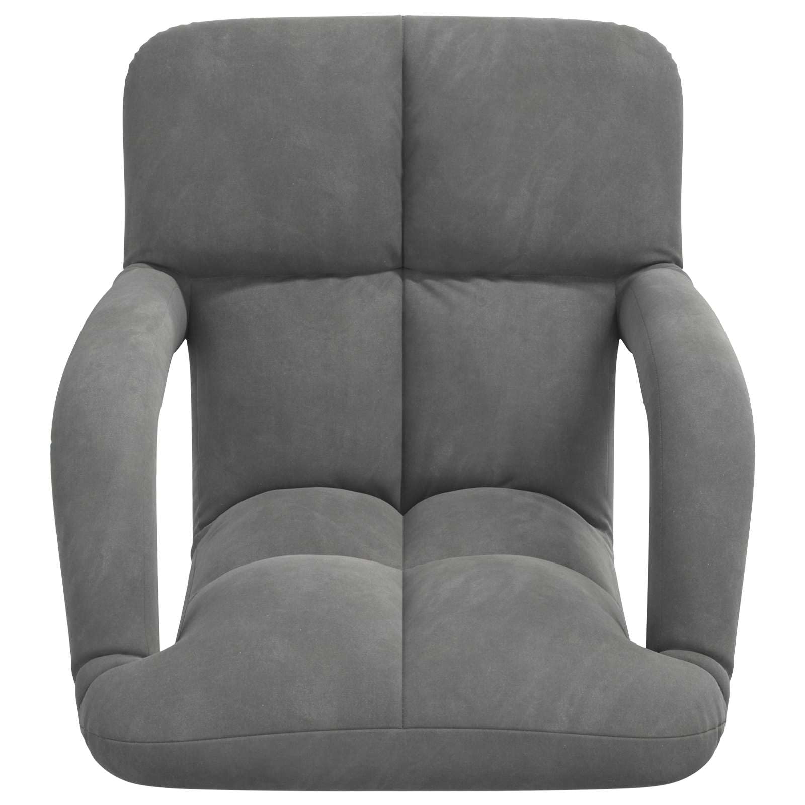 Krzesło podłogowe, ciemnoszare, aksamitne, z regulowanym oparciem, 58 x 62 x 58 cm, składane, wyściełane, ergonomiczne, z podłokietnikami, nie zajmuje dużo miejsca, do czytania, jogi, biura, gier