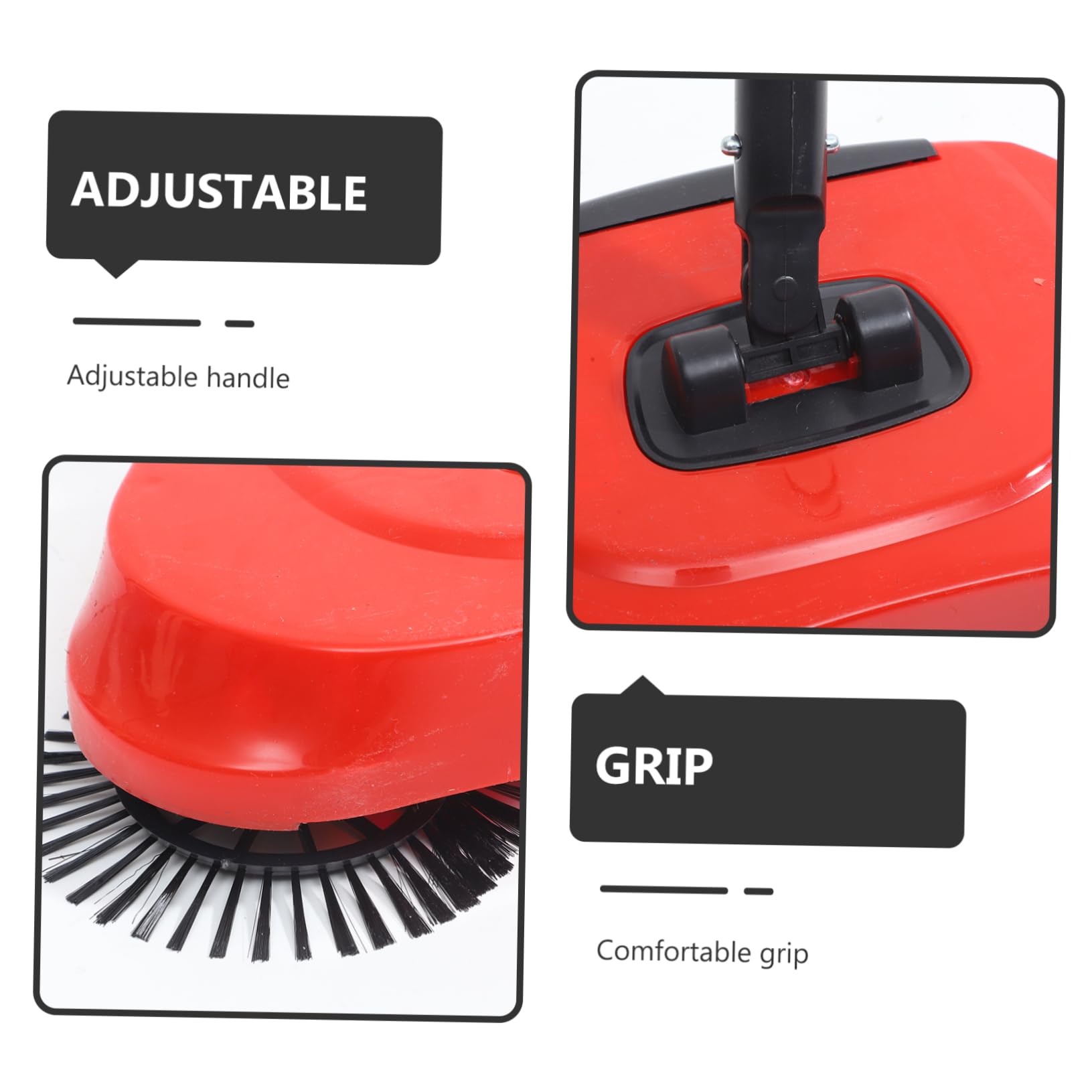 IWOWHERO 360° Rotating Push Broom Carpet Sweeper Hand Sweeper Broom and Dustp