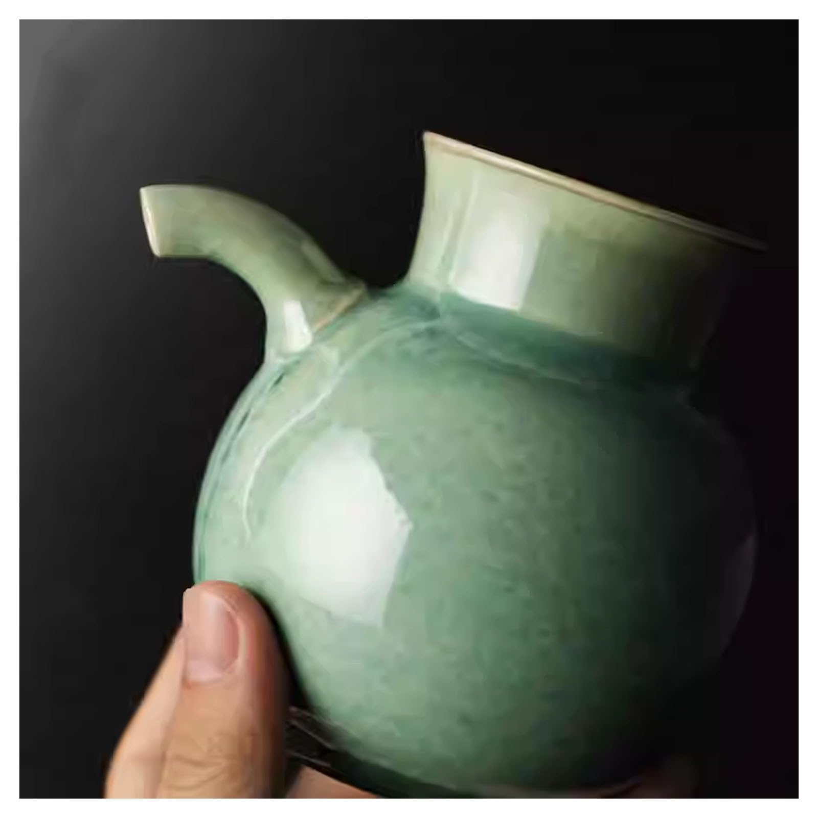 Dispenser per salse in ceramica con coperchio, porta salsa di soia e aceto, in stile giapponese, per condimenti e condimenti, ideale per spezie e salse