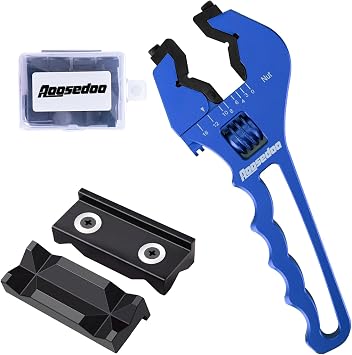 3AN-12AN Adjuatable Blue AN Fittings Wrench with Jackets bundled with Nylon Vise Jaw Pads