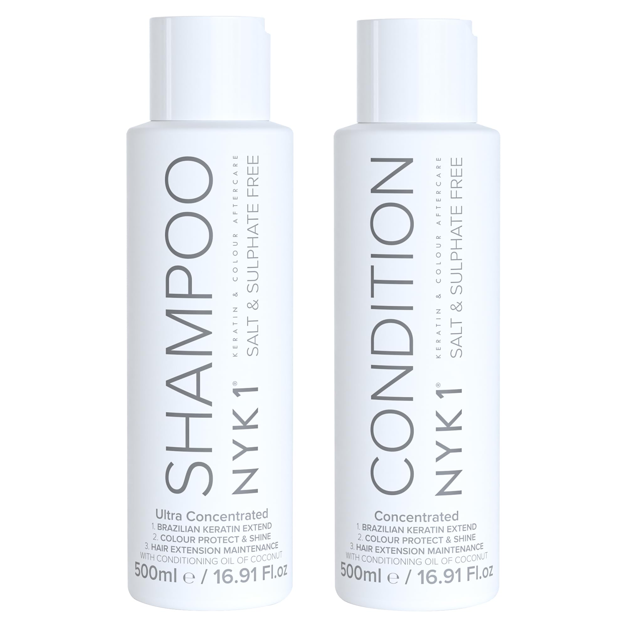 NYK1 Champu Sin Sulfatos Y Acondicionador (500ml x2) Champu Sin Sulfatos Ni Parabenos Y Cuidado Posterior Para Extensiones Y Color - Limpieza Suave Shampoo Sin Sulfato Y Acondicionador Ni Siliconas