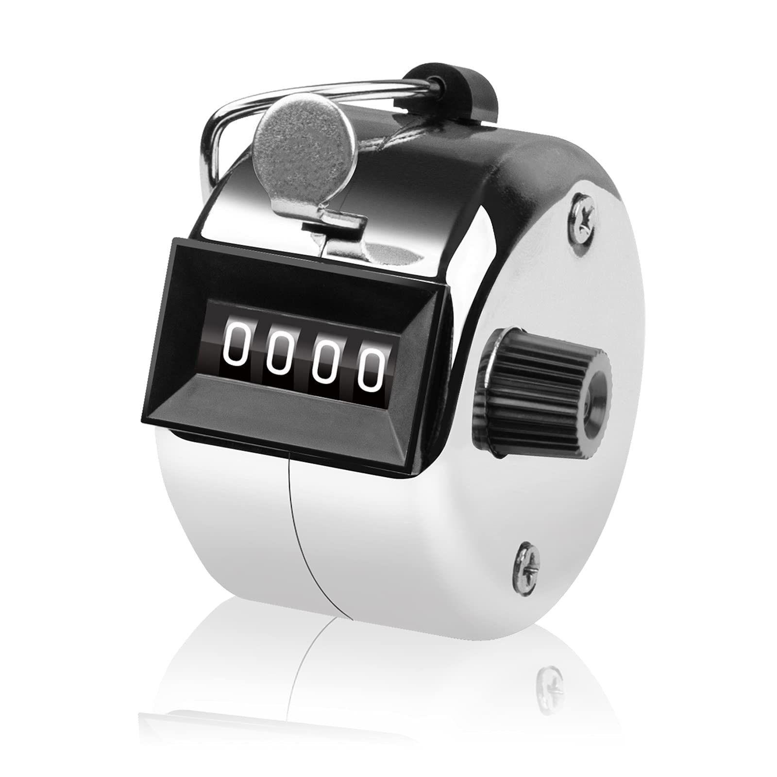 URBAN BOX Metal Hand Tally Counter 4-Digit Lap Counter Clicker, Manual Mechanical Handheld Pitch Click Counter with Finger Ring for School Golf & Knitting Row Croche (Pack of 1)-image-44