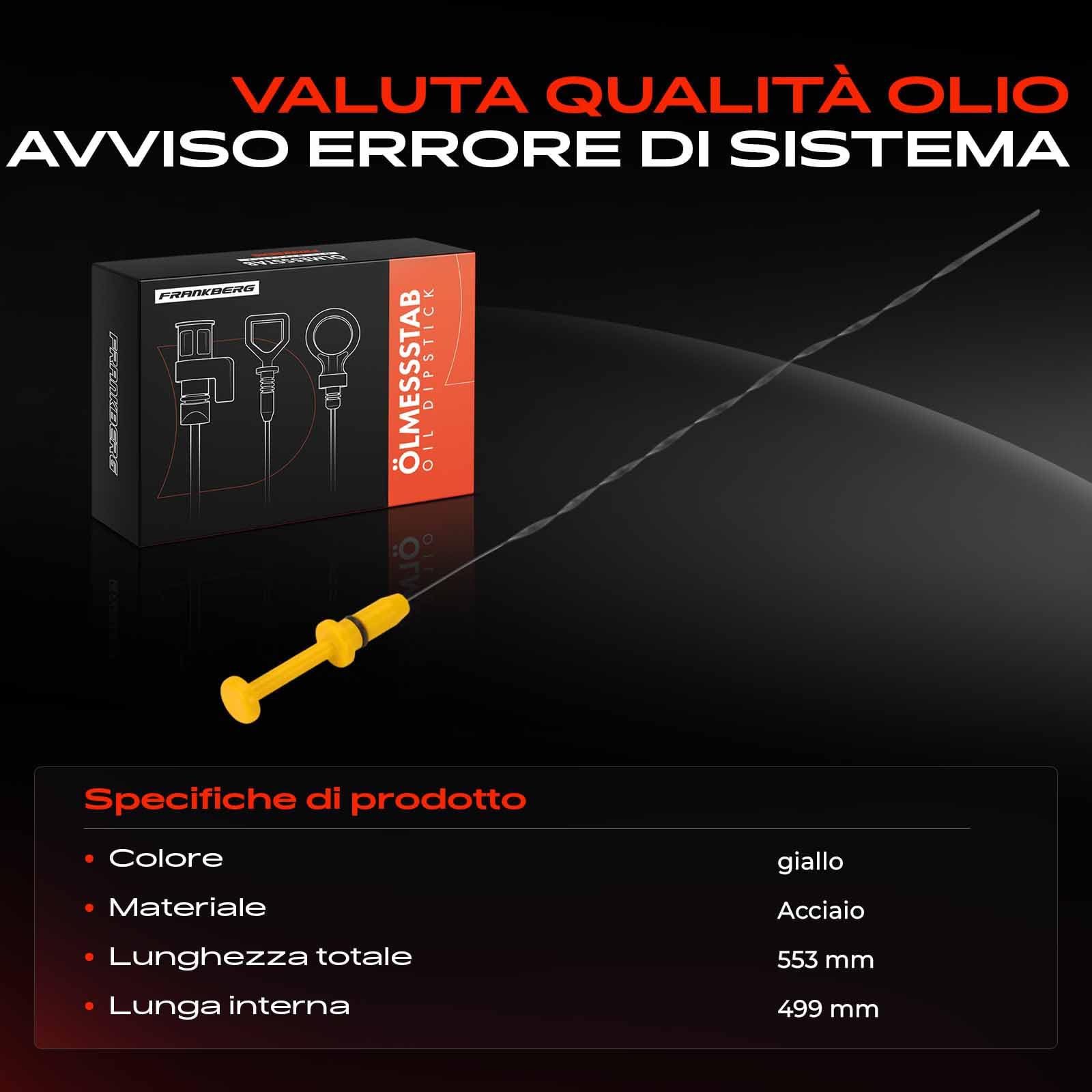 Frankberg Asta di livello dell'olio Asta di misurazione dell'olio Benzina Compatibile con C3 I FC FN 1.1L 1.4L 206 Berlina 1.4L 207 SW WK 1.4L 307 3A/C 1.4L ZX N2 1.4L Replace# 117482