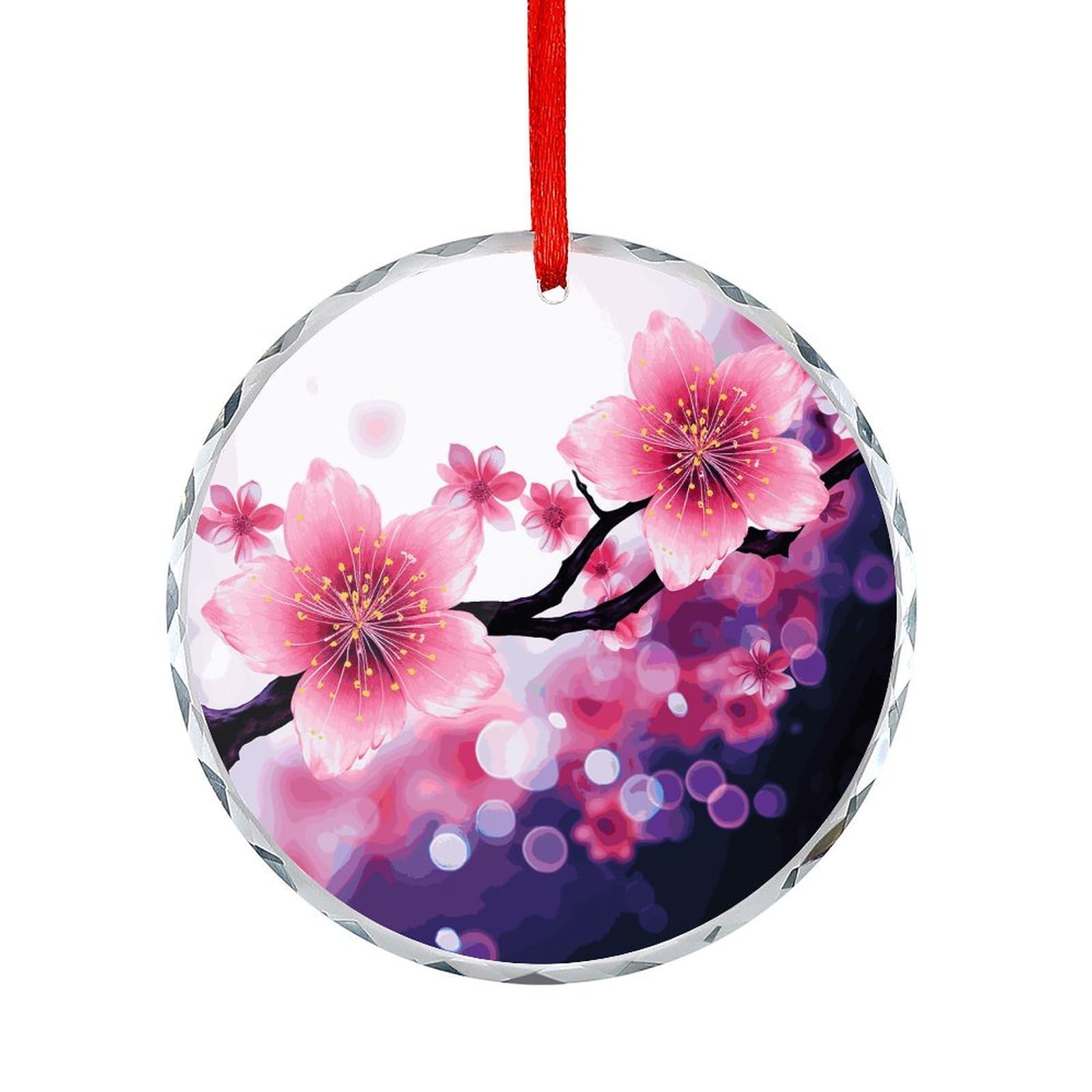 Fodpand Women's Style Flower2 Round Glass Ornament Keepsake Gift Exchange Ideas Car Decor,Christmas Ornaments For Tree Window Garden Ornaments