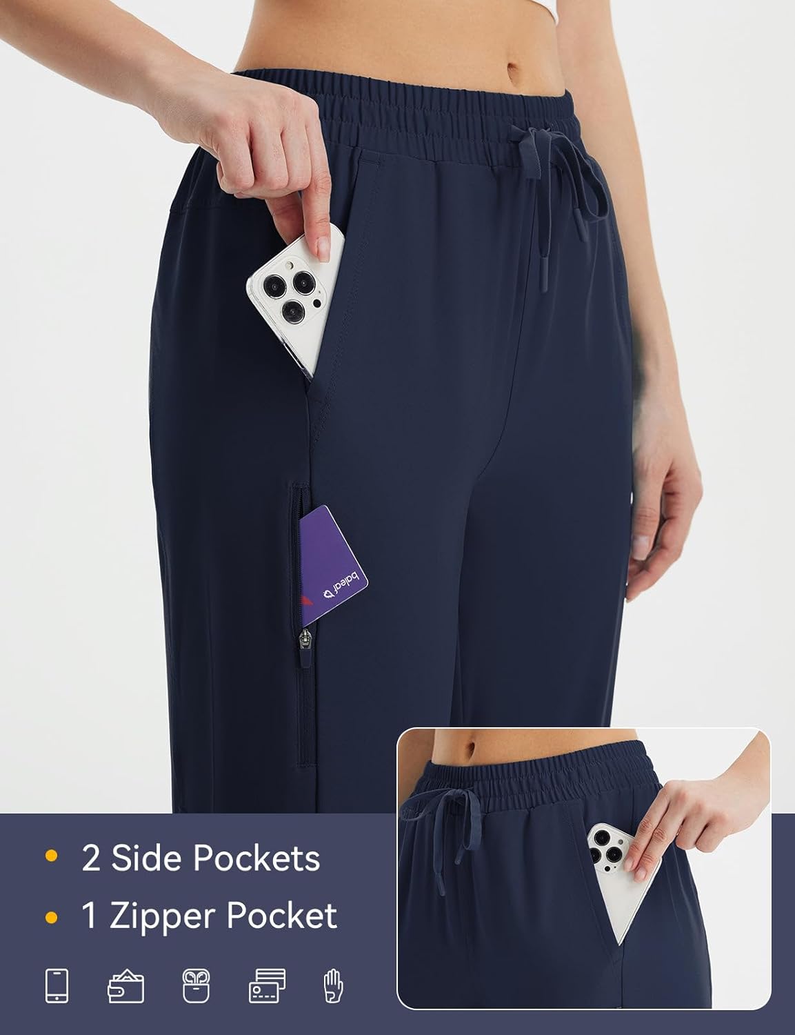 baleaf Women's 15" Hiking Shorts Long Bermuda Cargo Below The Knee Capris Lightweight Quick Dry Elastic Waist for Casual