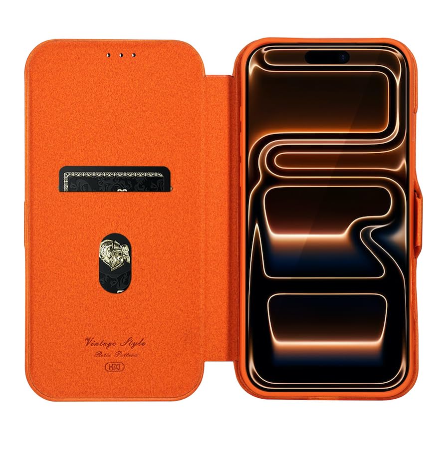 Image of BOUNCEBACK Vegan Leather Magnectic Closure Flip Flap Wallet Back Case Cover for iPhone 15 - Black