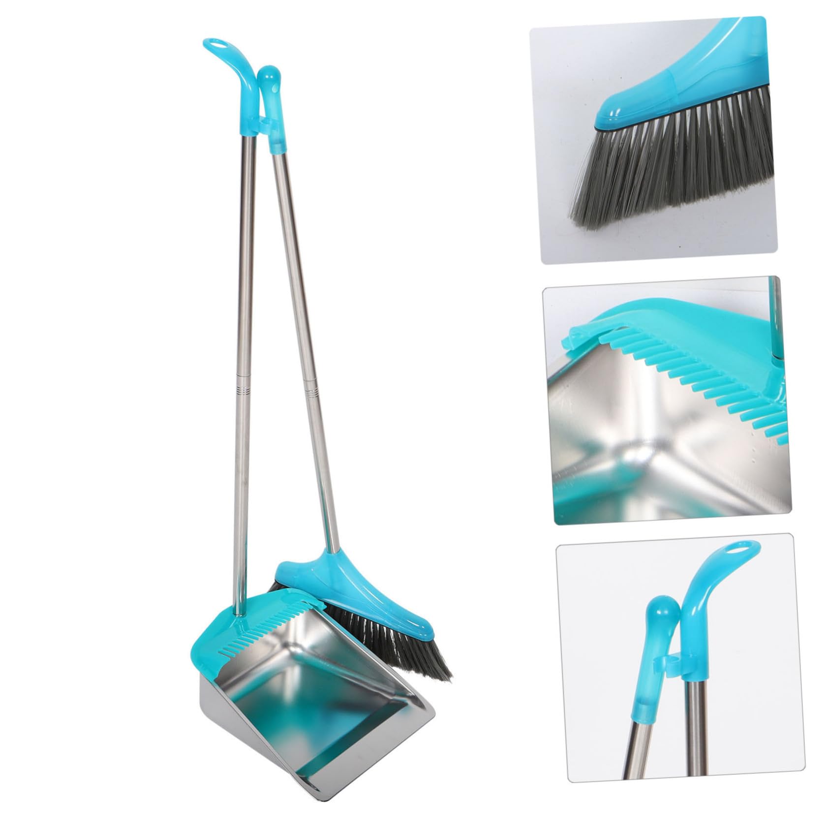 Alipis Recogedor Metálico de Acero Inoxidable con Mango Largo, Ligero y Fácil de Usar, para Limpieza Hogar y Oficina,