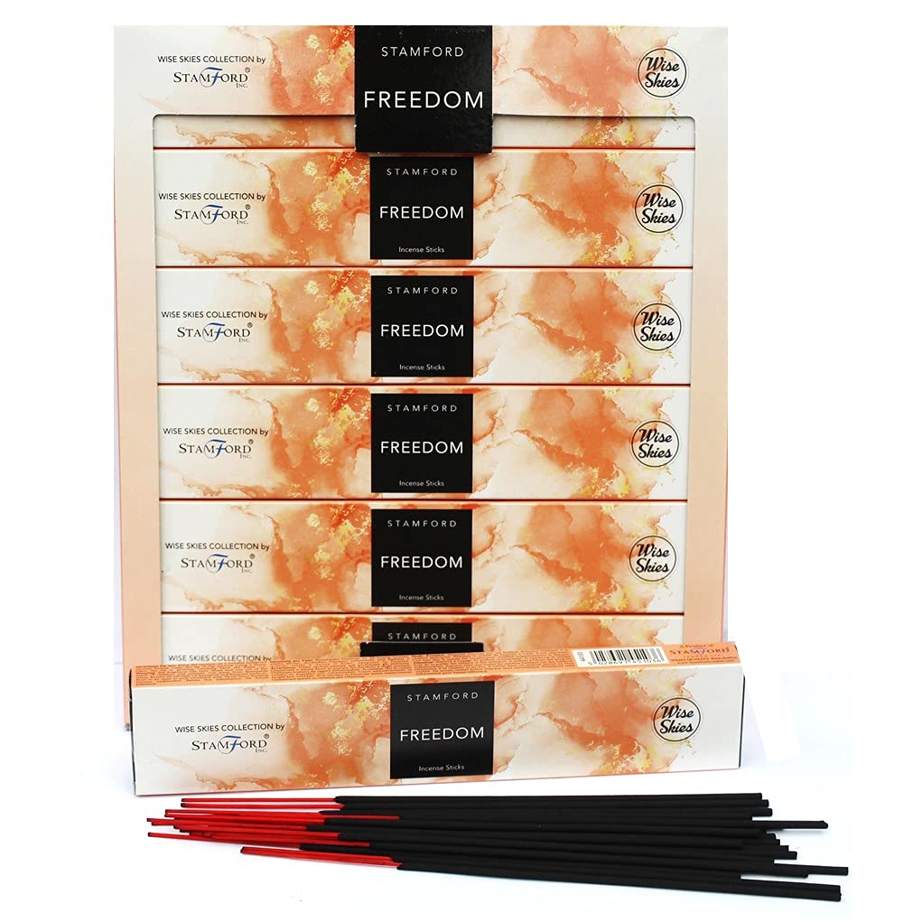 Incense Sticks Gift Pack of 6 - Stamford Wise Skies Premium Perfume Incense Fragrances Joss Sticks (Freedom)