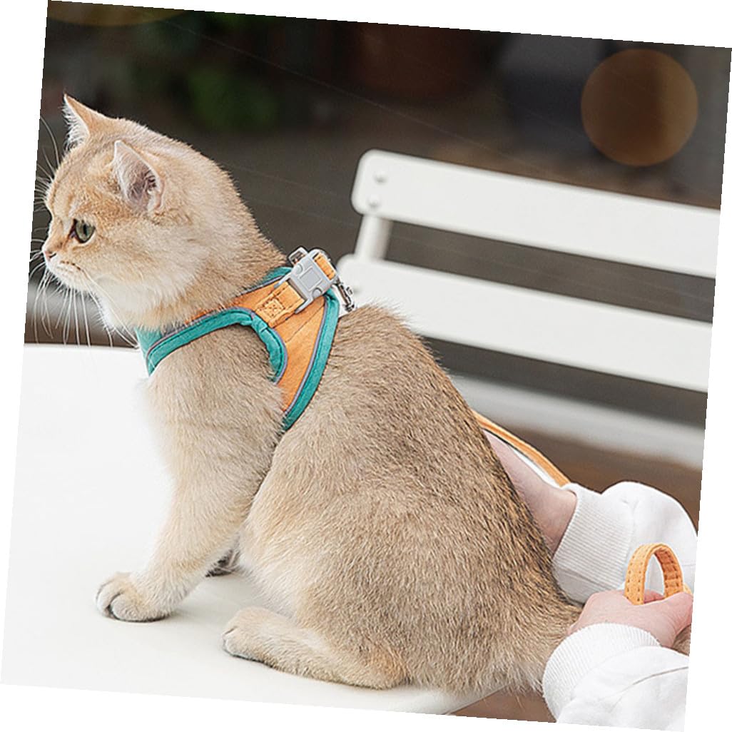 FRCOLOR 3sätze Katzengeschirr Mit Einstellbarem Design Und Reflektierenden Bruchsicherem Material Für Outdoor-aktivitäten Katzenleine Für Kleine Und Mittelgroße Katzen