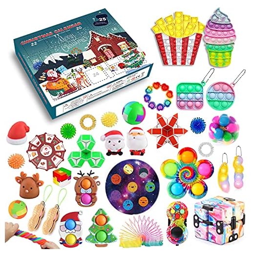 Fidget Advent Calendars 2021 Toy for Kid,Pop-On-It Advent Calendars,Christmas Advent Calendar Fidget Toy Packs,Christmas Countdown Calendar 24 Days,Figetsss Toy Sets Fidget Toy Box (Style-42)