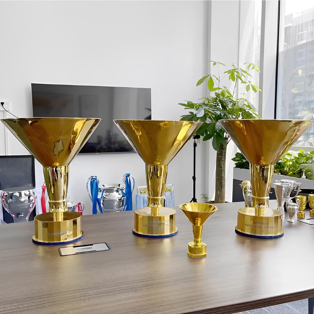 Italia Fußball Pokal Meister Trophäe Nachbildung der Meisterschafts Trophäen der Serie A aus Kunstharz Büro- und Heimdekoration Schaustück Ornamente Geschenke Souvenirs für Fans,44cm