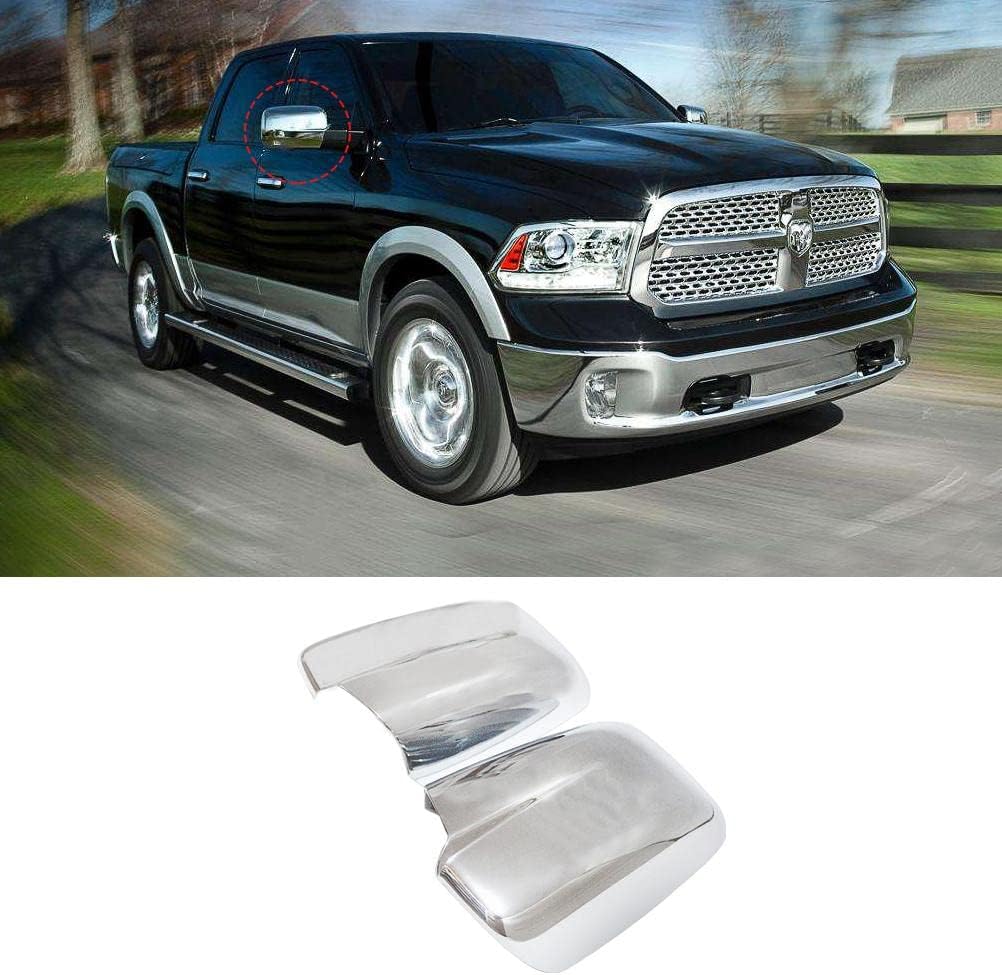 CHIESMA Mirror Cover Fit For Dodge 2009-2018 RAM 1500/2011-2018 RAM 1500/2019-2024 Ram 1500 Classic Chrome ABS W/O Turning Signal