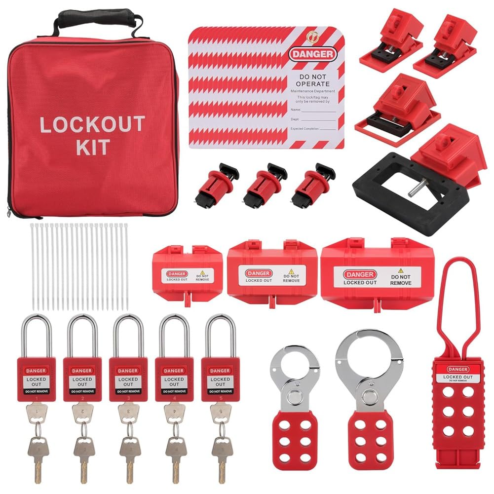 Kit d'étiquette de lock-out électrique matériel de verrouillage des disjoncteurs et hachés