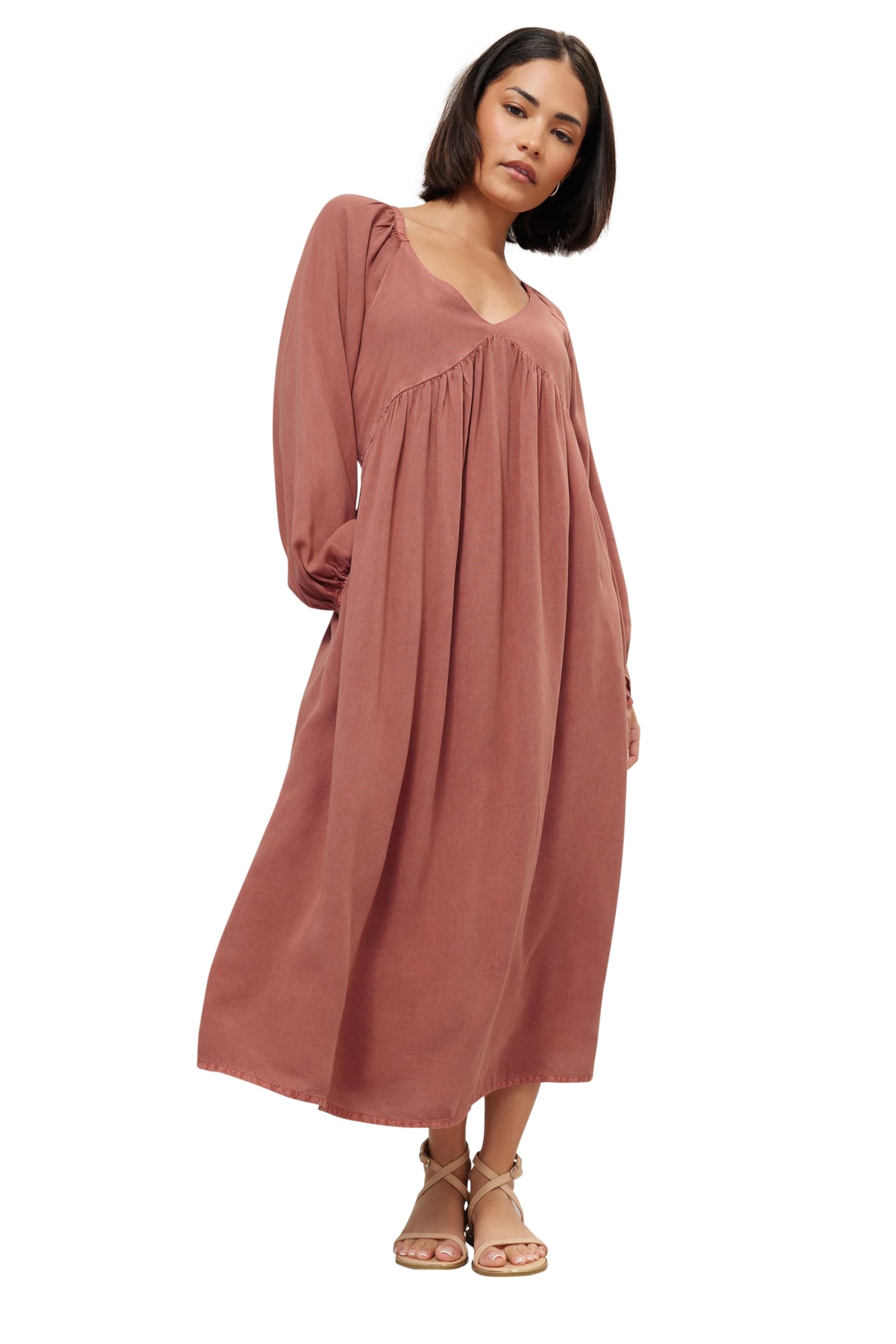 PixieGirl Petite Pink Woven Tie Back Smock Dress Petite