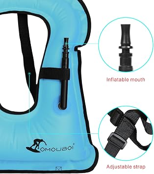 Inflatable Snorkel Vest Adults, Swim Vest Jackets for Women/Men,Snorkeling Jackets for Kayaking, Paddle Boarding, Fishing, Surfing, Snorkel, Watersports, Rafting
