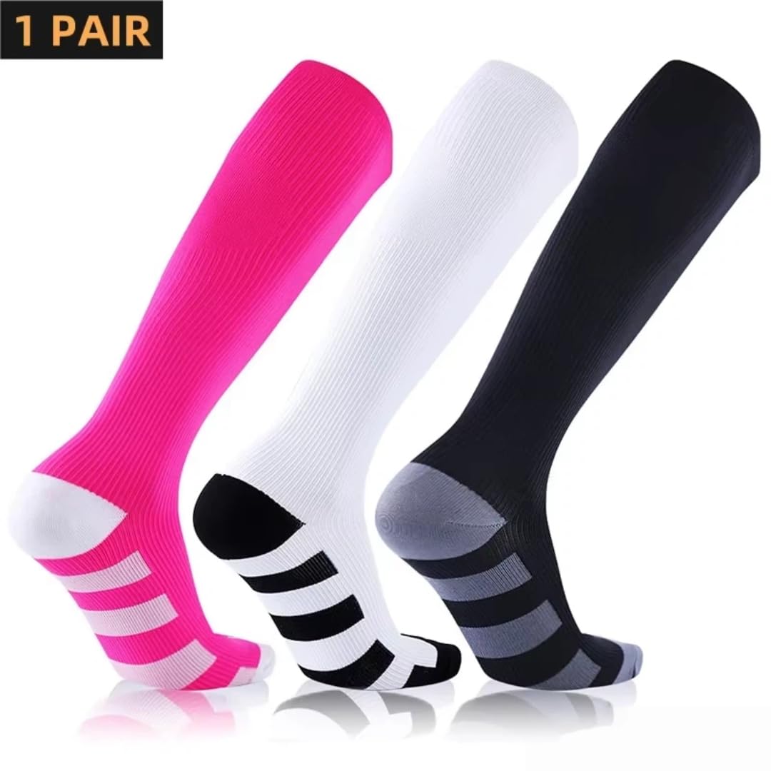 Calzini a compressione in nylon di cotone | Calcio multicolor di dimensioni multiple