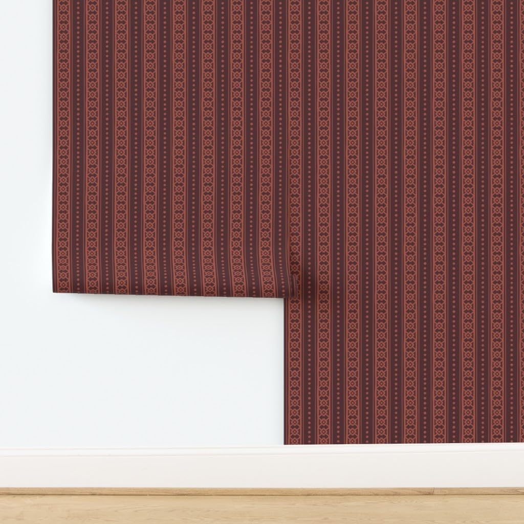 Removable Wallpaper Swatch - Maroon Stripe,Traditional Stripe,Heritage,red Traditional,Edwardian Custom Pre-Pasted Wallpaper by Spoonflower