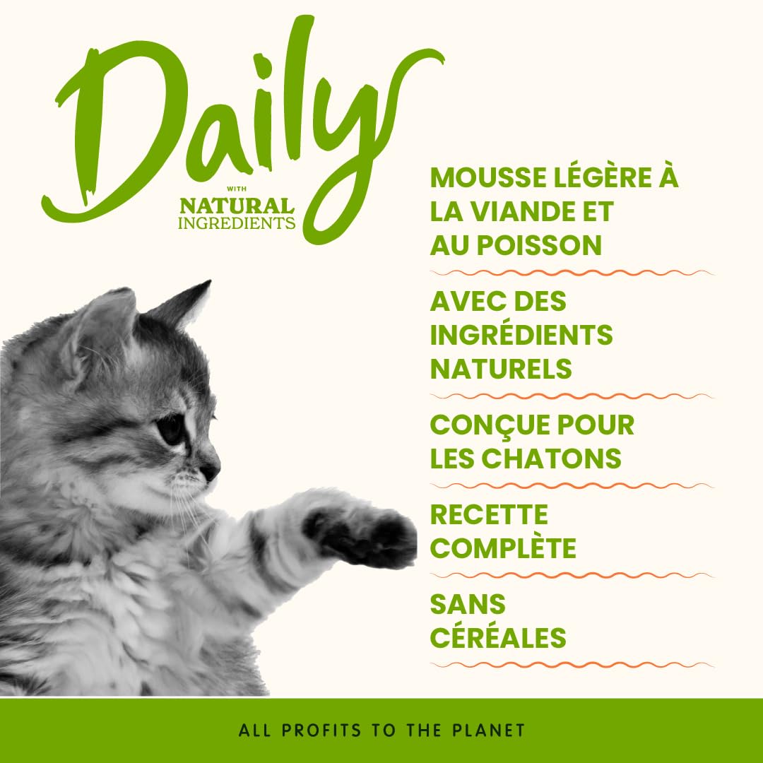 almo nature Daily - Nourriture Humide pour Chatons - Mousse - Poulet - 85 g, Pack de 24