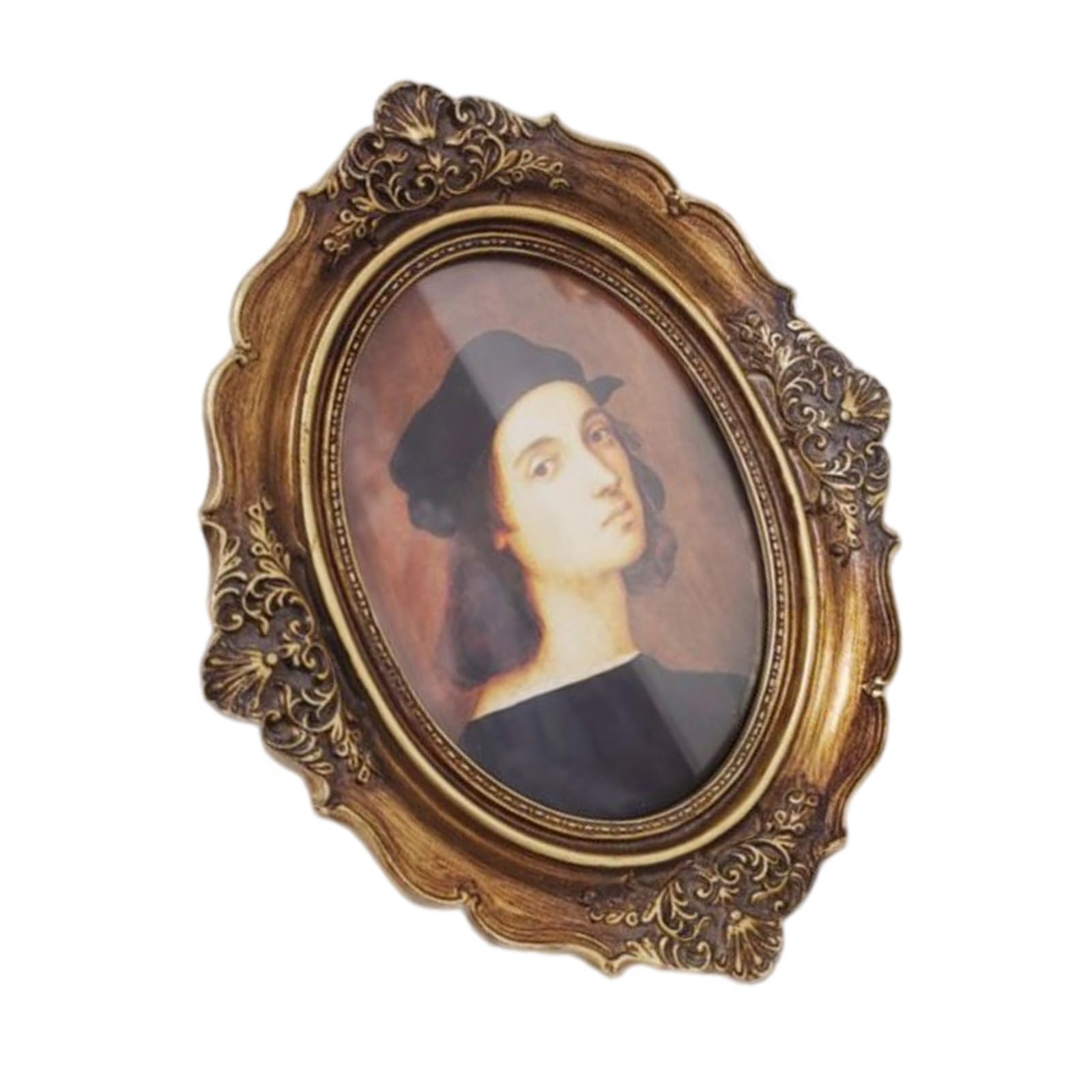 Buxuaaaa Retro Picture Frame, Decorative Photo Frame Antique Ornate Rectangles Photo for Tabletop and Wall Hanging Display Antique Ornate