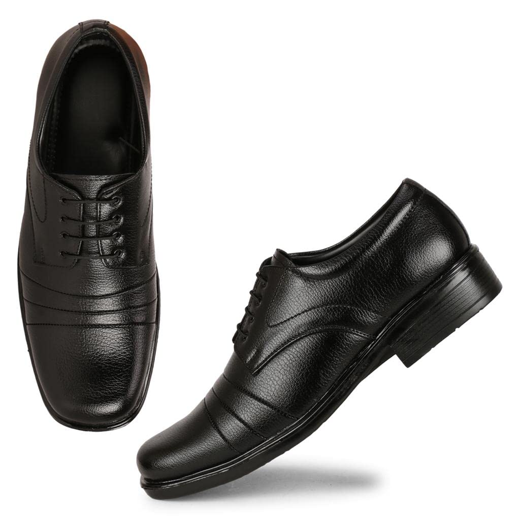 WENZEL Mens Synthetic Lace-Up Office wear Comfortable Formal Shoes | Oxford Leather Causal Shoes Black (B0BX47SJZD) Amazon Price History, Amazon Price Tracker