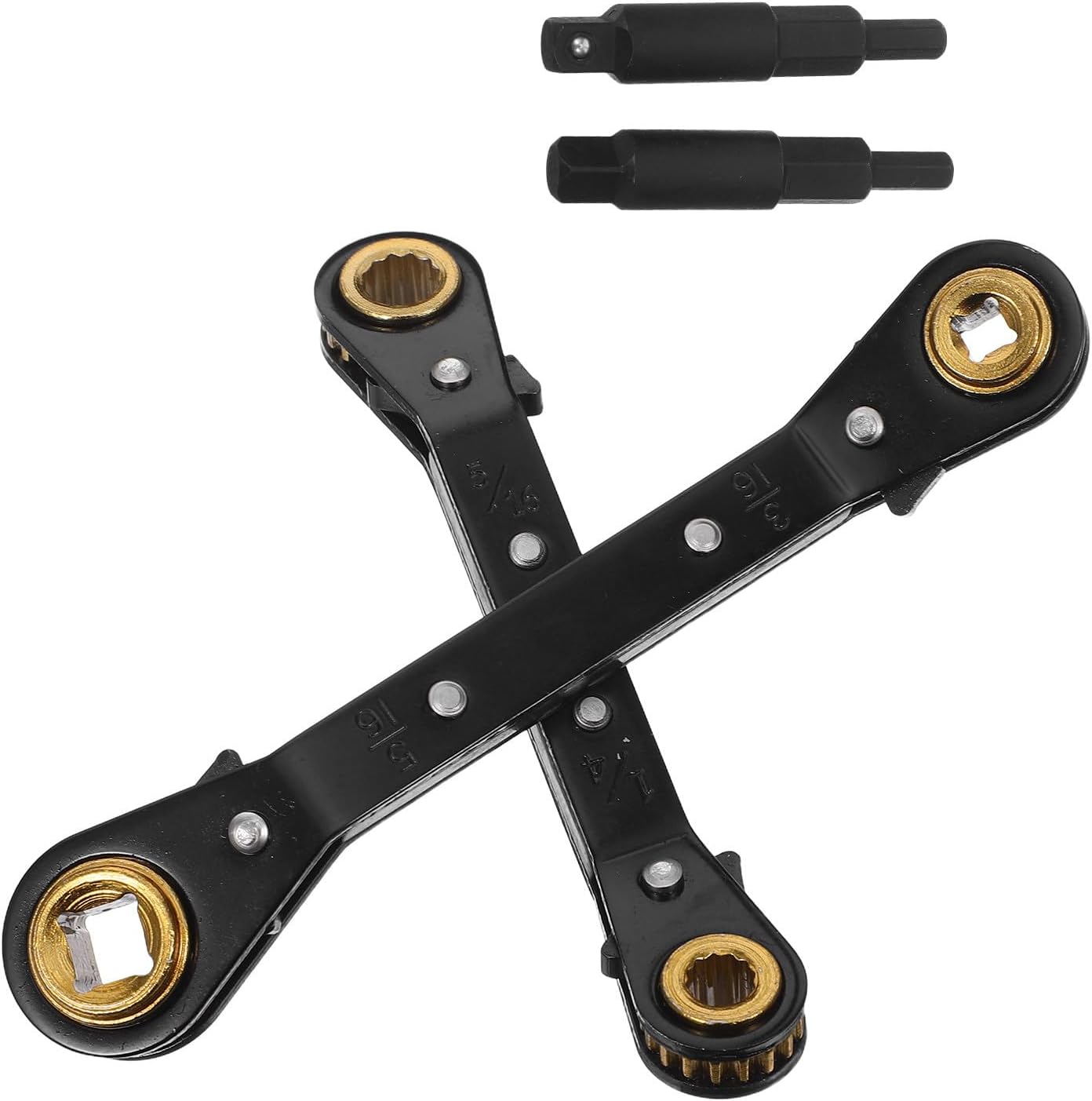 Air Conditioning Ratcheting Service Wrench Set 2pcs for Hvac Repairs